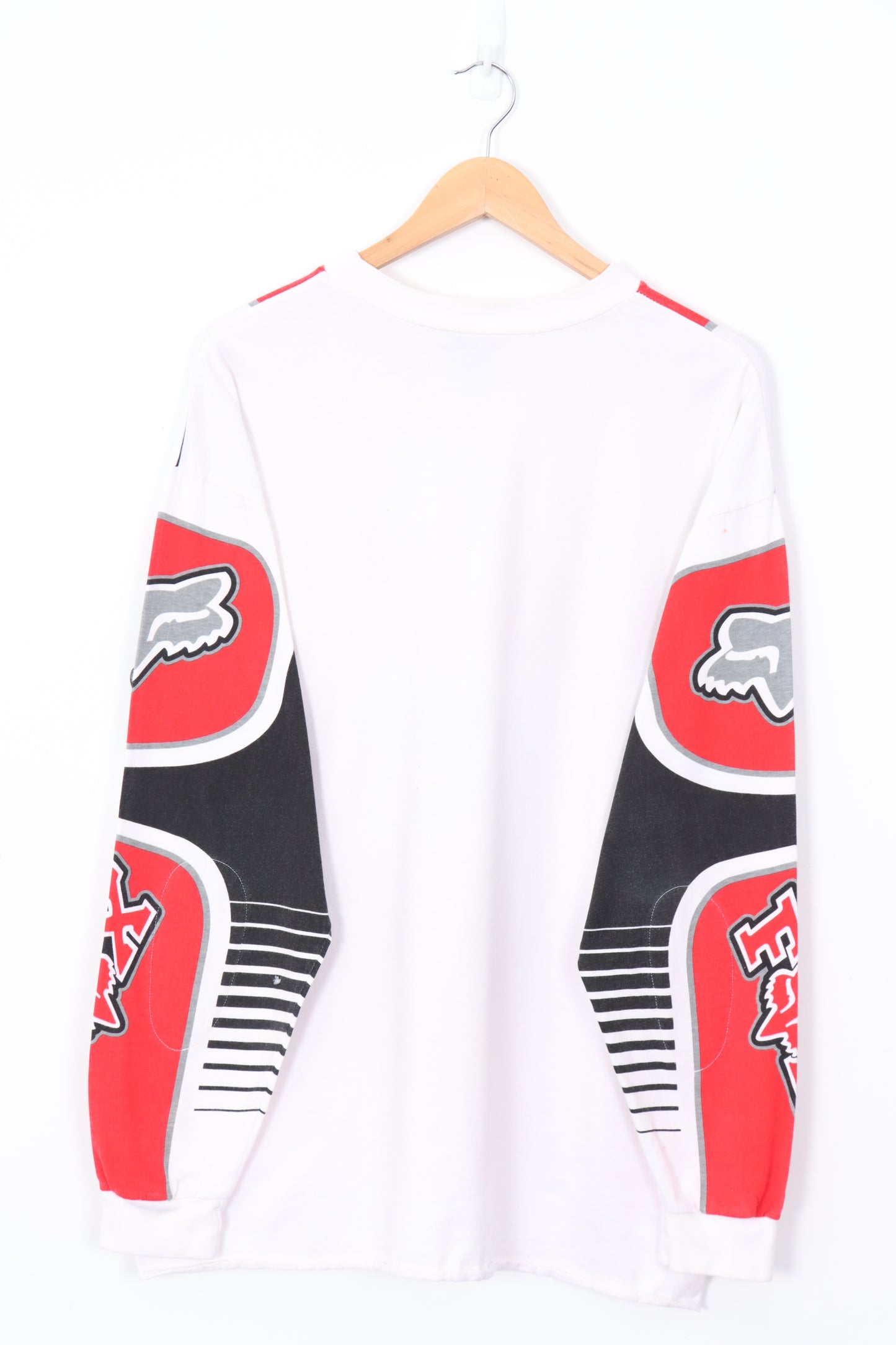 FOX RACING Red & Black Motorcycle Long Sleeve Tee (L-XL)