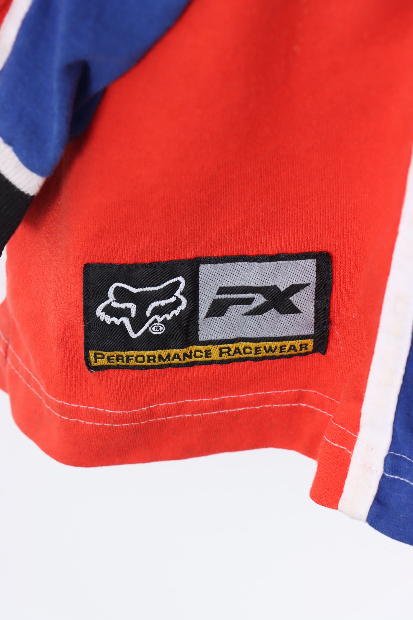 FOX RACING Red & Blue All Over Long Sleeve T-Shirt USA Made (L)