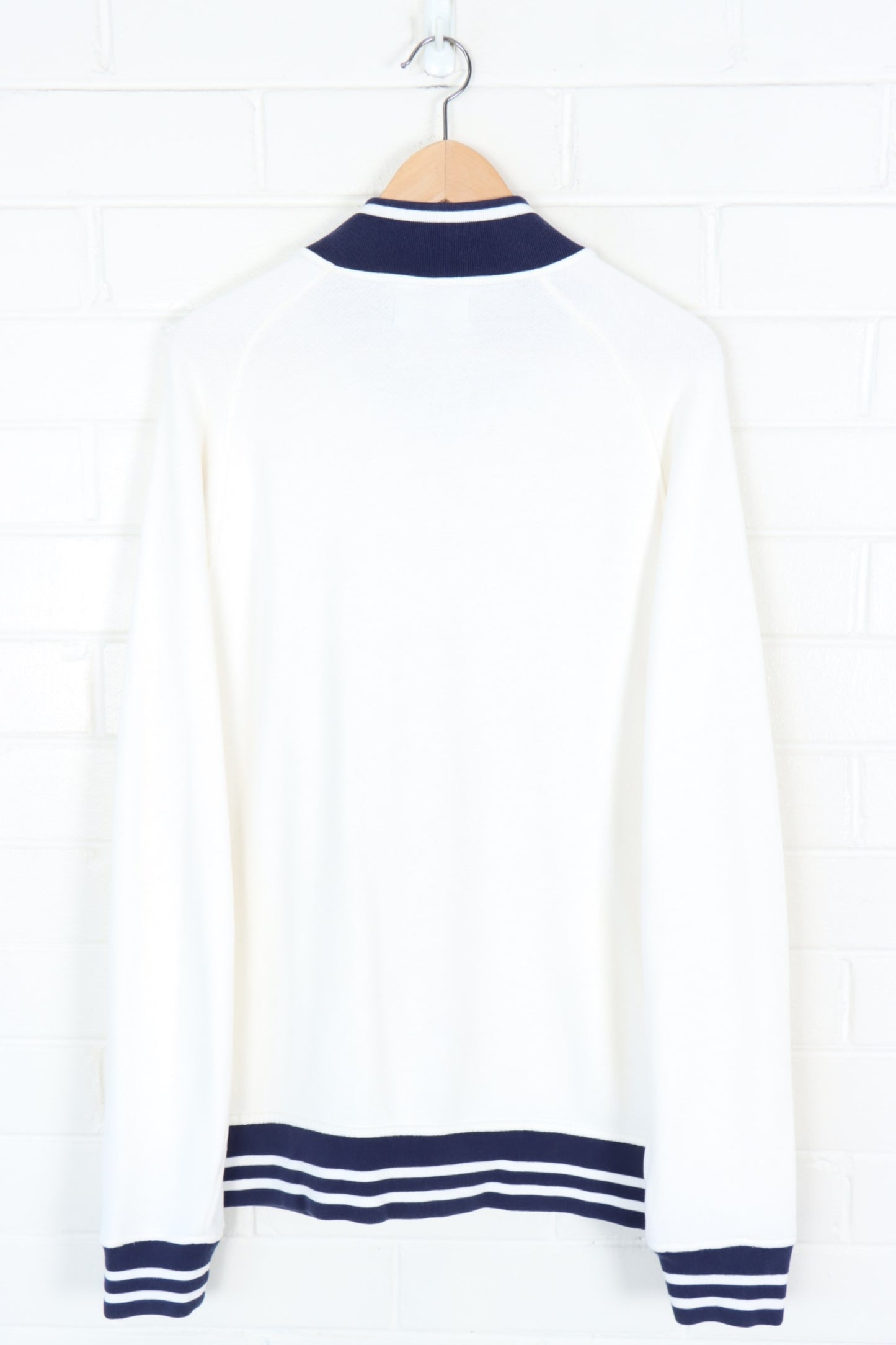 RALPH LAUREN POLO Off White Full Zip Embroidered Sweatshirt (L)