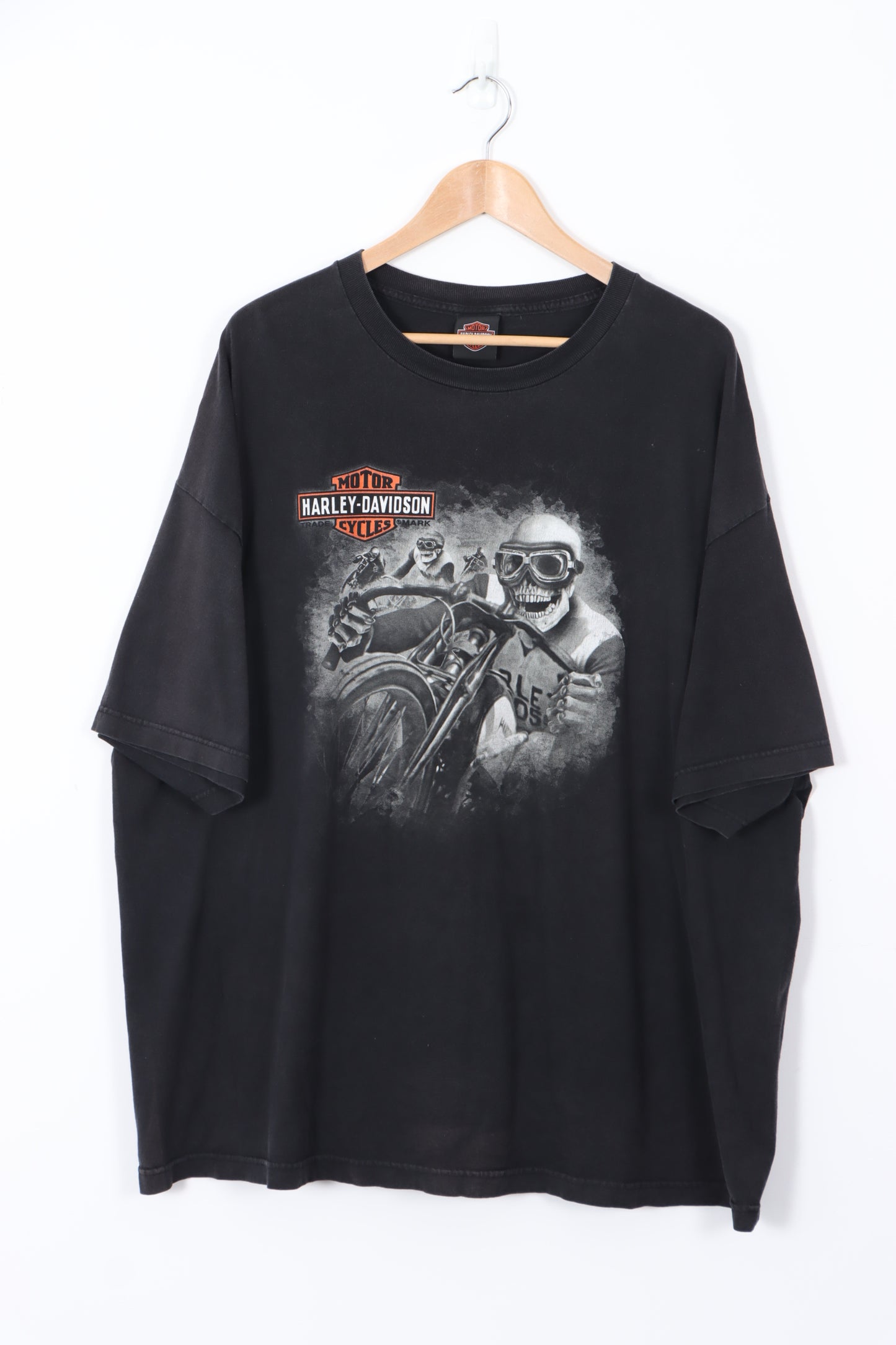 City Limits HARLEY DAVIDSON Bike Skeleton Black T-Shirt (XXL)