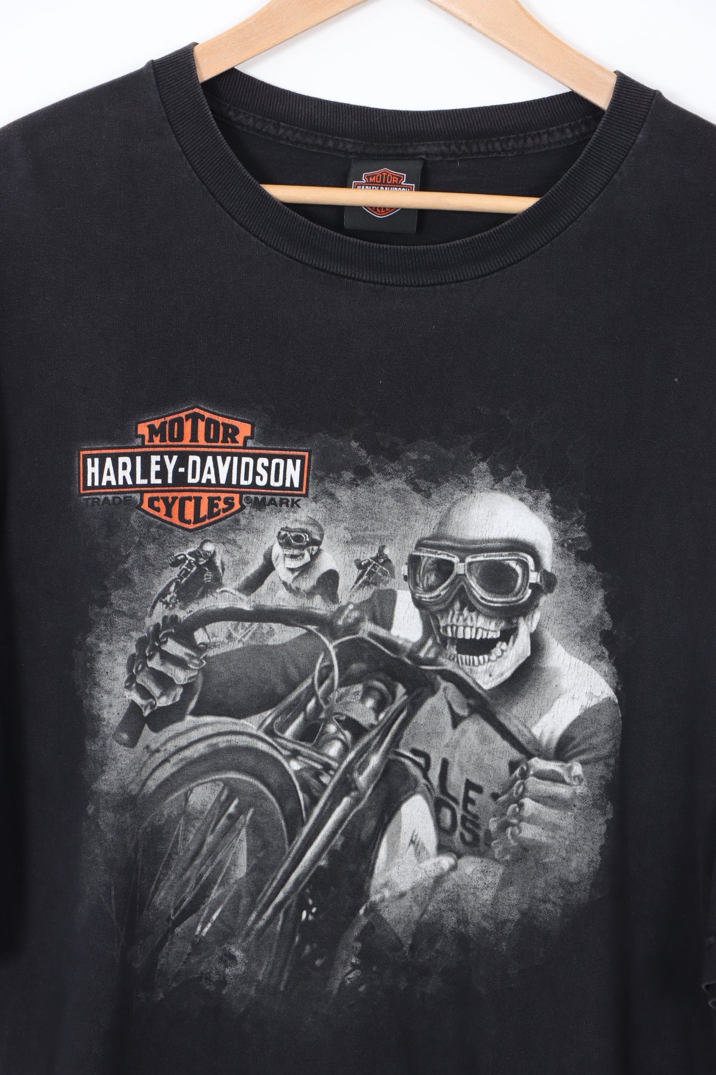 City Limits HARLEY DAVIDSON Bike Skeleton Black T-Shirt (XXL)