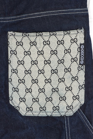 BOOTLEG Gucci Monogram High Waisted Denim Carpenter Jorts Shorts (S)