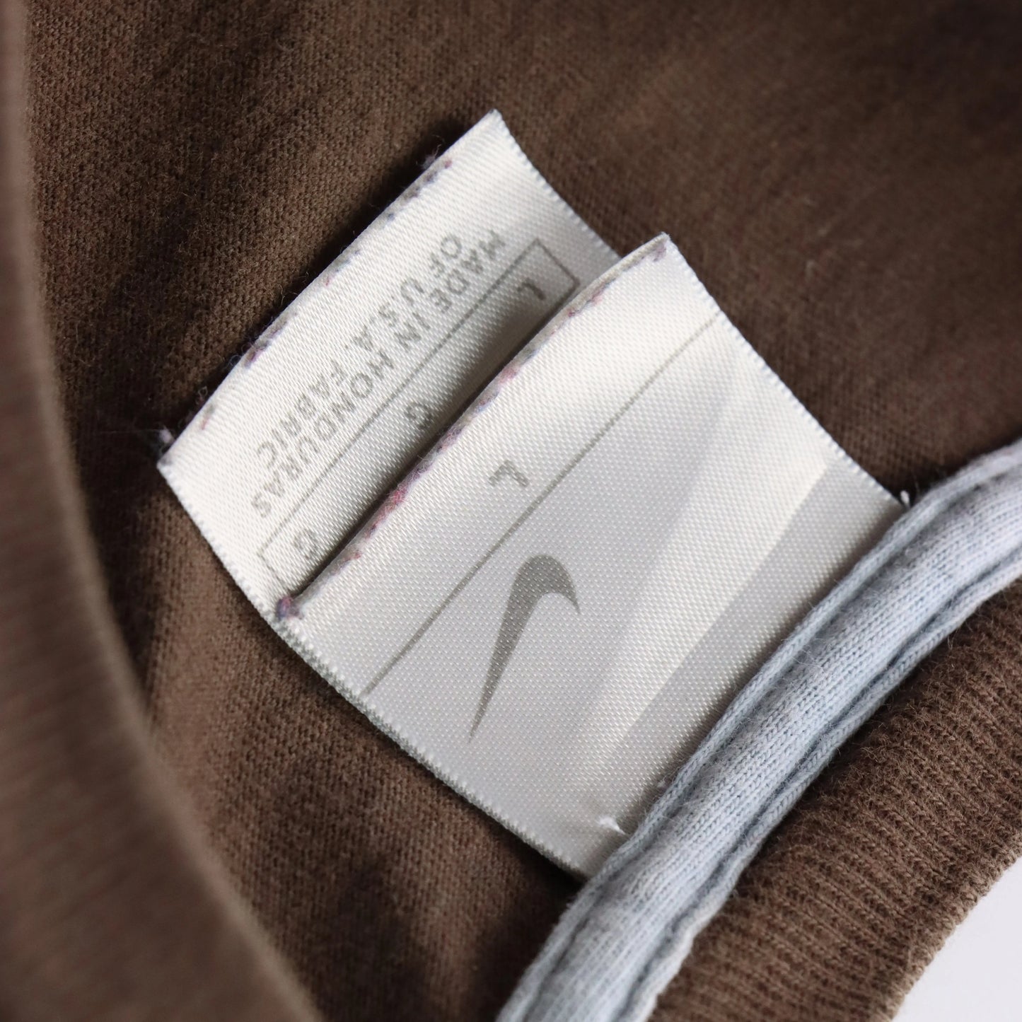 Vintage NIKE Embroidered Swoosh Logo Brown & Blue T-Shirt (S)