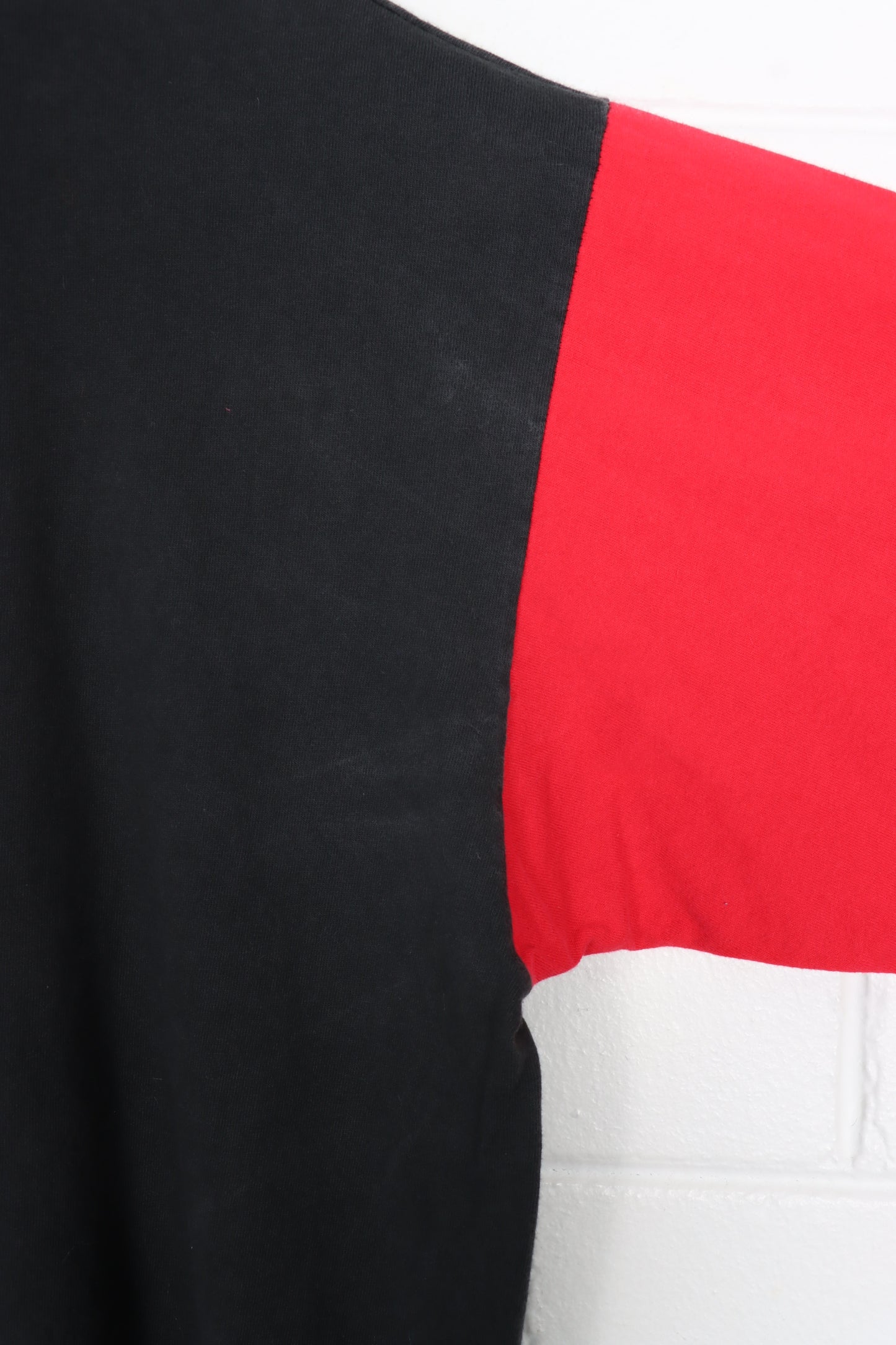 Wisconsin Badgers College Sport Red & Black Panel USA Made Tee (XL)