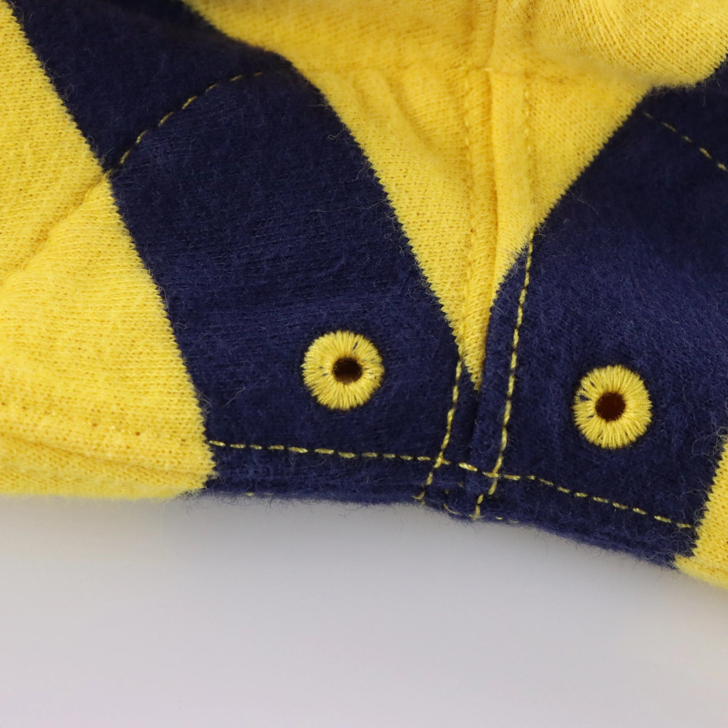 Vintage POLO RALPH LAUREN Embroidered Pony Yellow & Navy Long Sleeve Rugby Jumper (L)