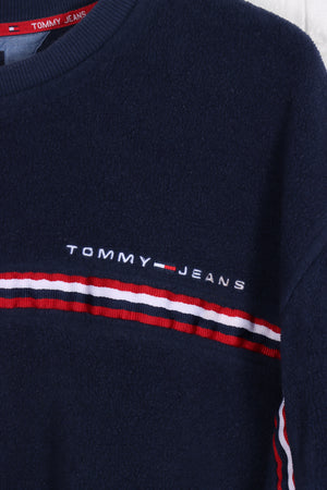 TOMMY HILFIGER Striped & Embroidered Fleece (XL)