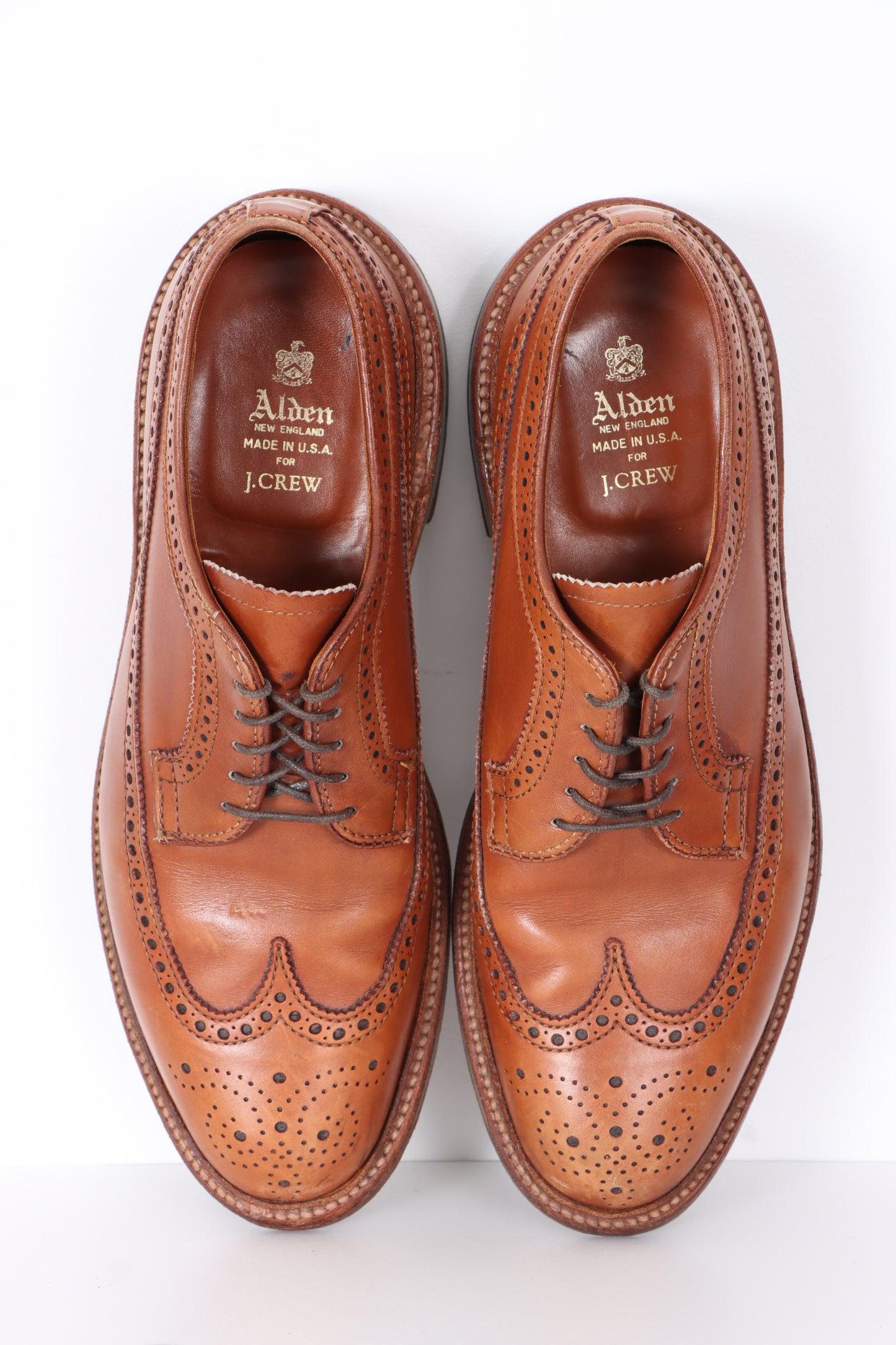 ALDEN J.Crew Tobacco Leather 97641 Long Wing Bluchers (8)