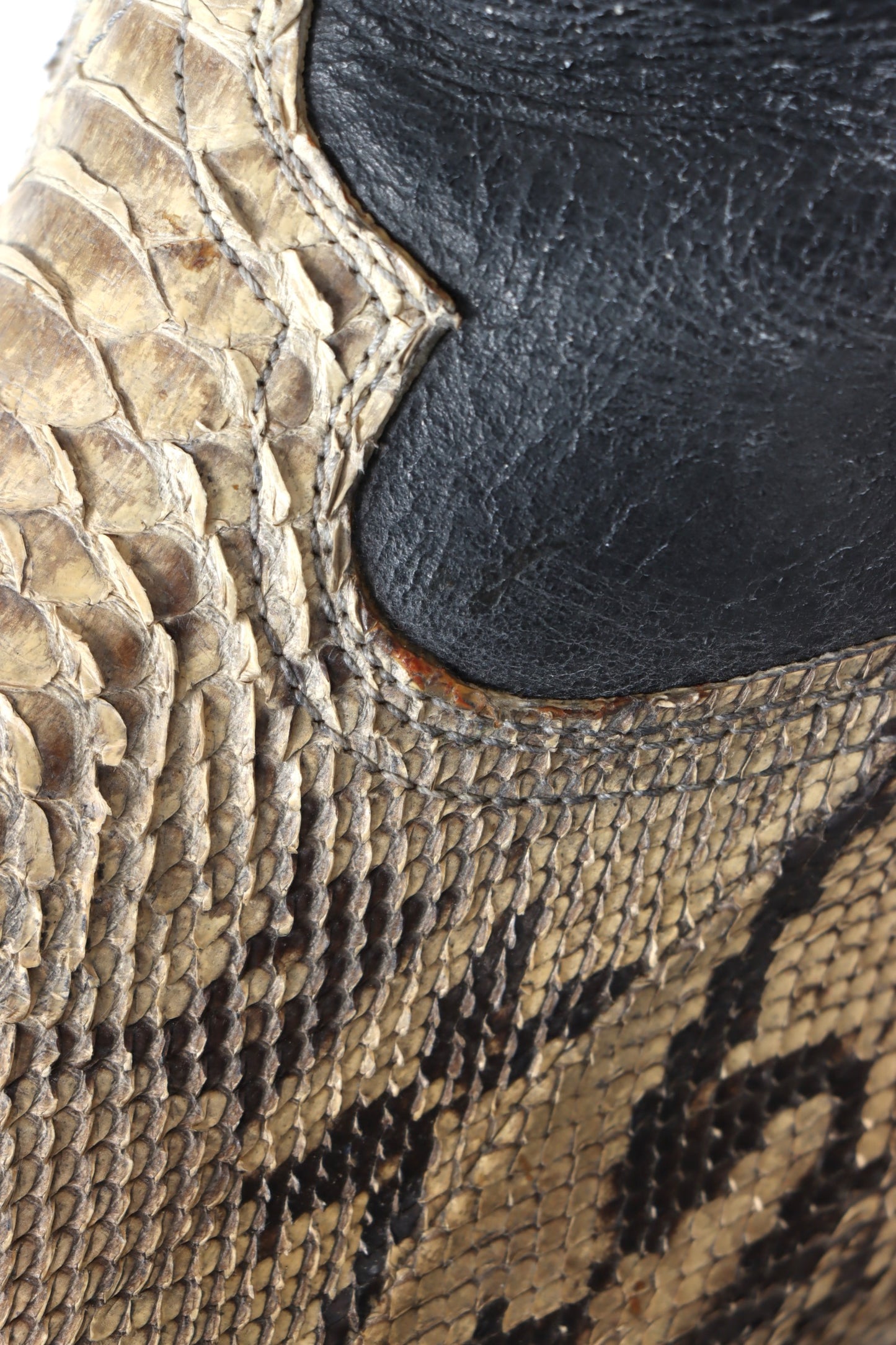 Vintage Python Leather Narrow Cowboy Boots (9)