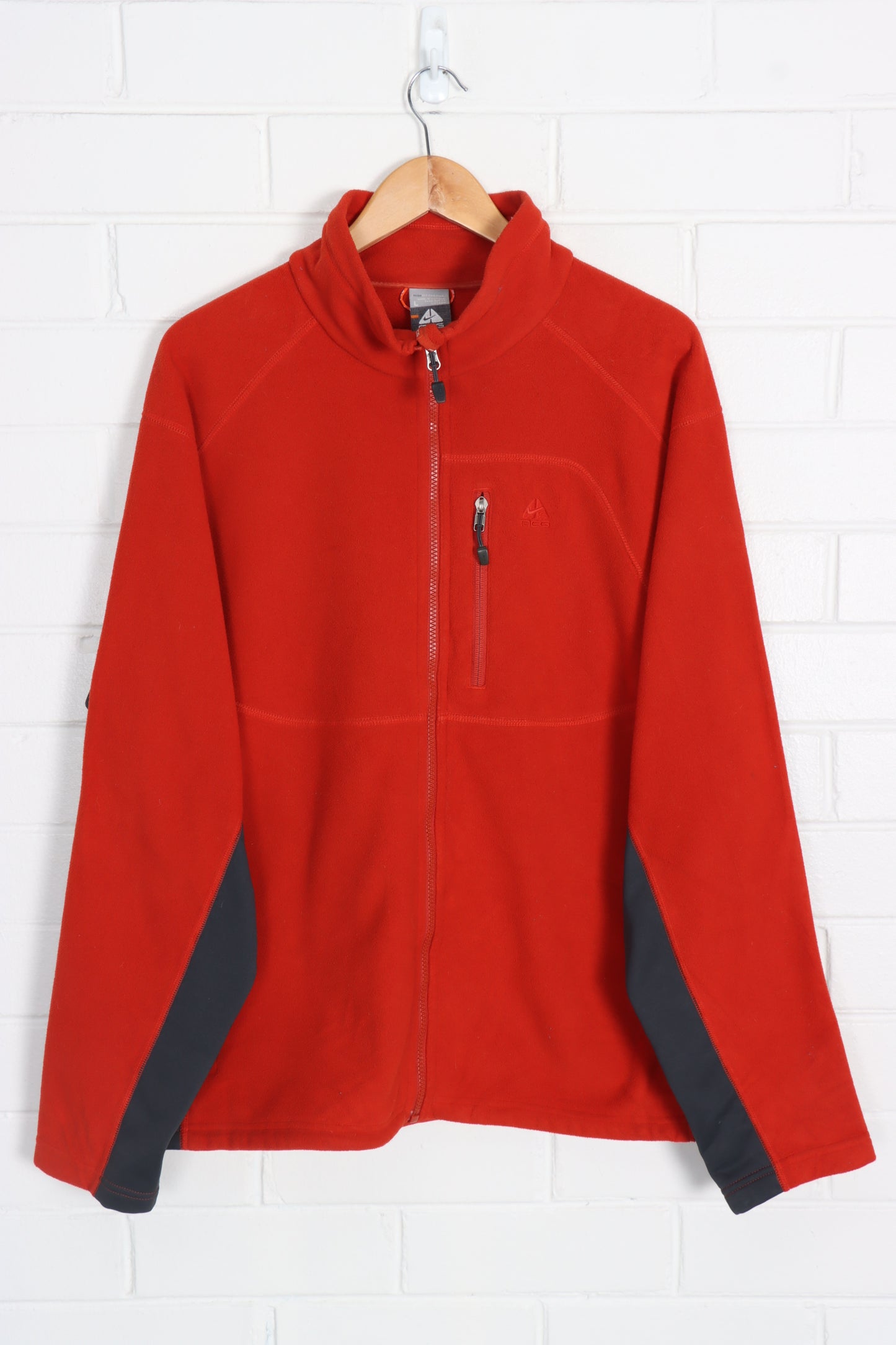 NIKE ACG All Conditions Gear Burnt Orange & Grey Fleece (L-XL) - Vintage Sole Melbourne