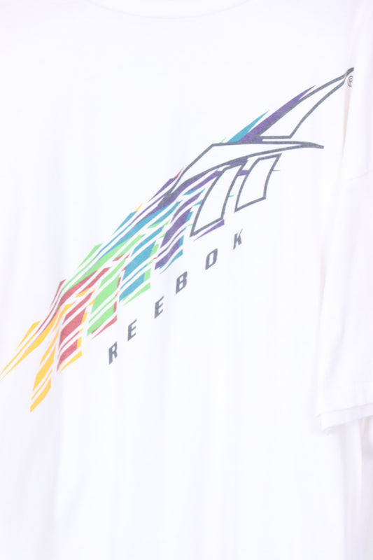 REEBOK Rainbow Spell Out USA Made Tee (XXL)