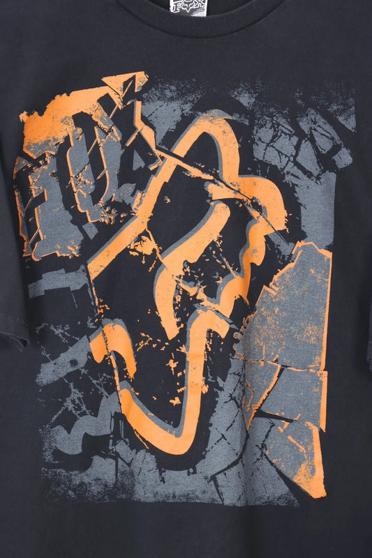 FOX RACING Orange & Grey Graphic Tee (XL) Vintage Sole Melbourne