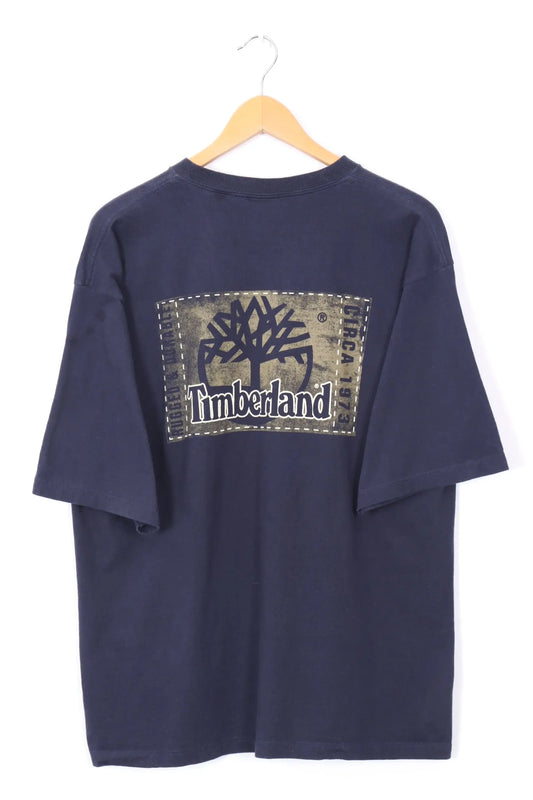 TIMBERLAND Tree 73 Navy USA Made Tee (L-XL) Vintage Sole Melbourne