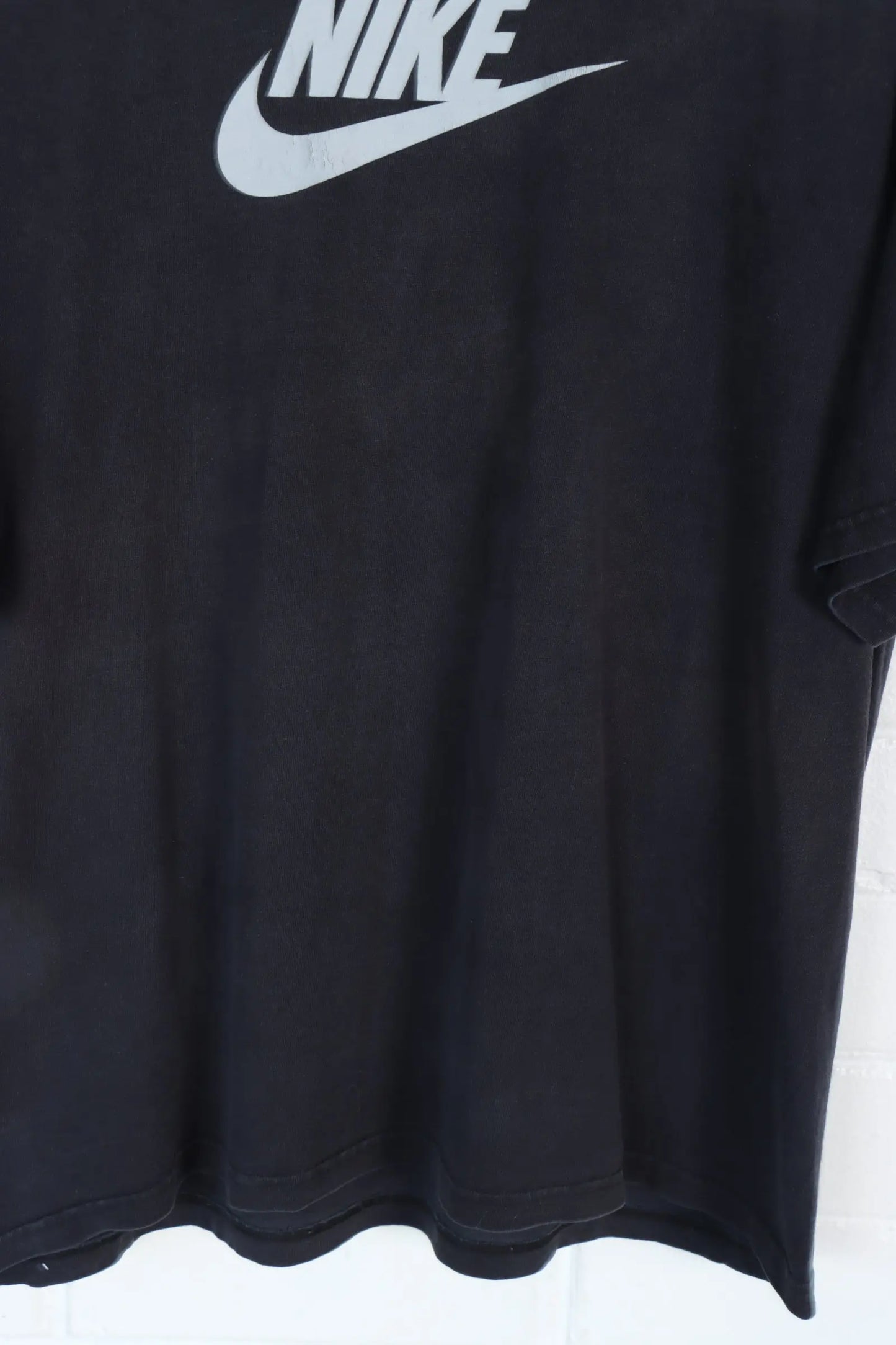 NIKE Logo Grey & Black Swoosh Tee (L-XL) Vintage Sole Melbourne