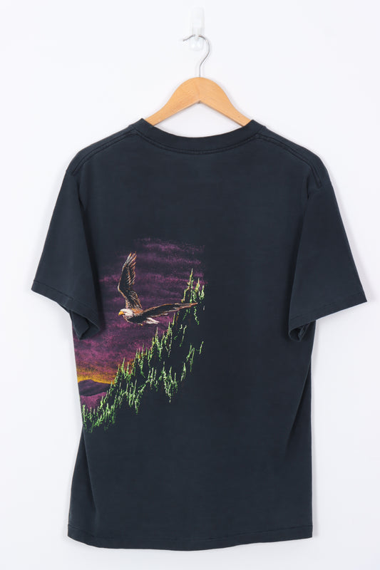 Eagle & Sunset Nature Wrap Around USA Made Graphic Tee (M)