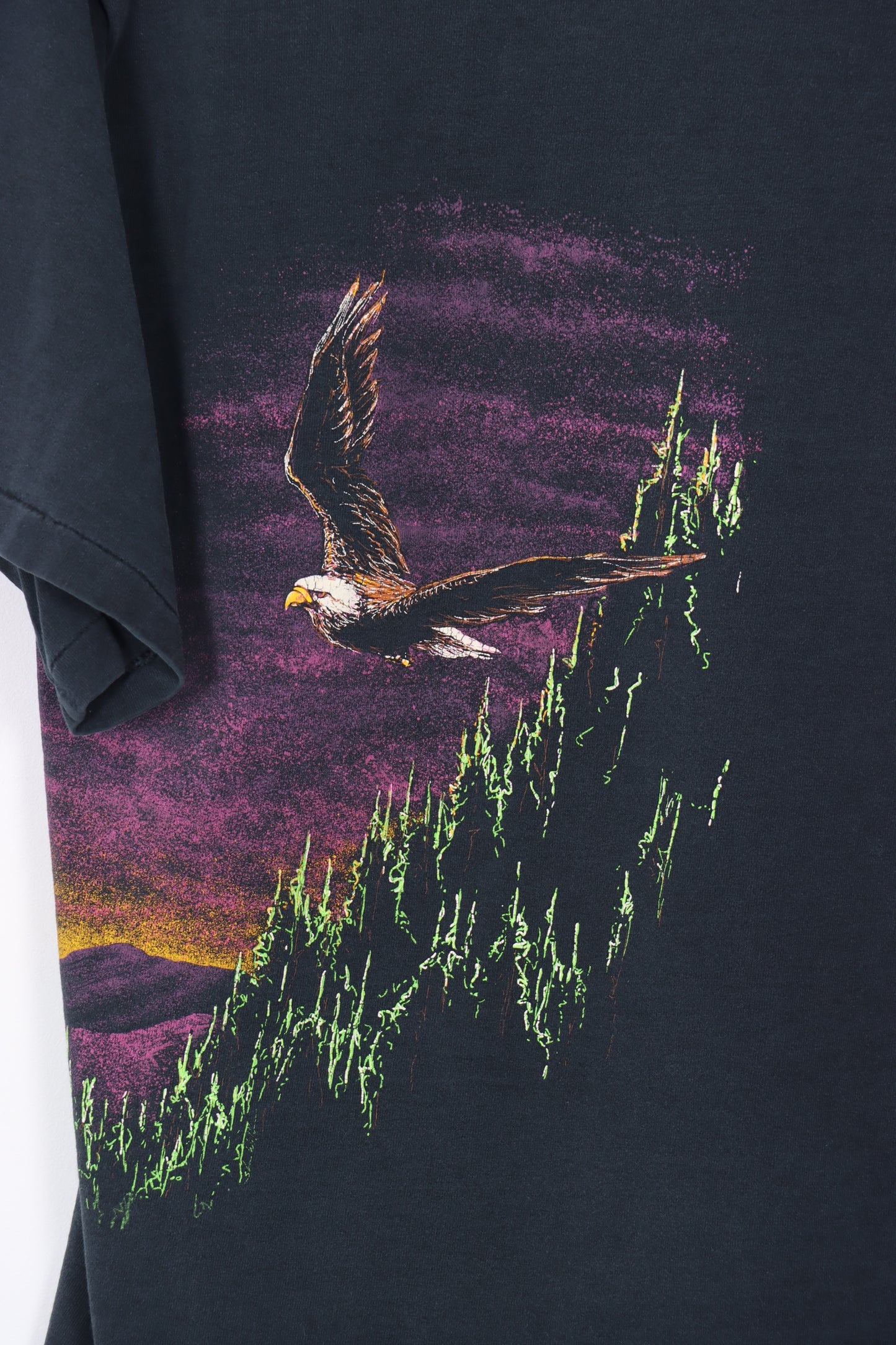 Eagle & Sunset Nature Wrap Around USA Made Graphic Tee (M)