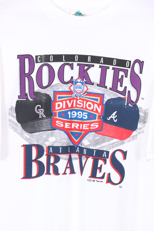 1995 Vintage Rockies Colorado MLB Baseball Caps Tee (L)