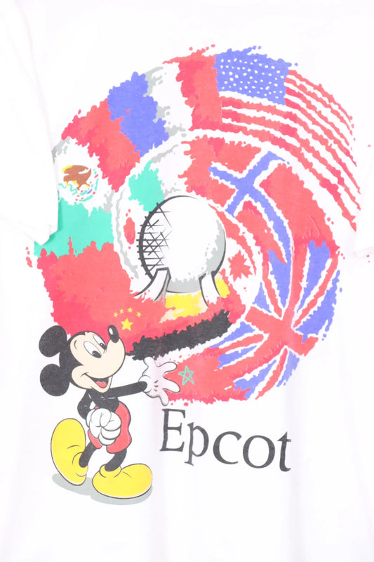 DISNEY Mickey Mouse Epcot Colourful USA Made Tee (S-M) Vintage Sole Melbourne