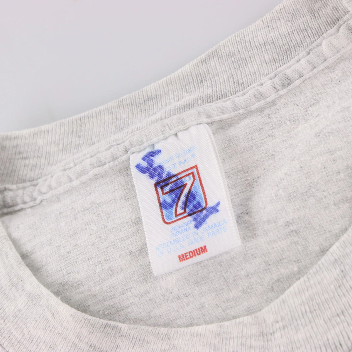 Vintage 1992 Chicago Cubs LOGO 7 Heather Grey Retro MLB Single Stitch T-Shirt (M) Vintage Sole Melbourne