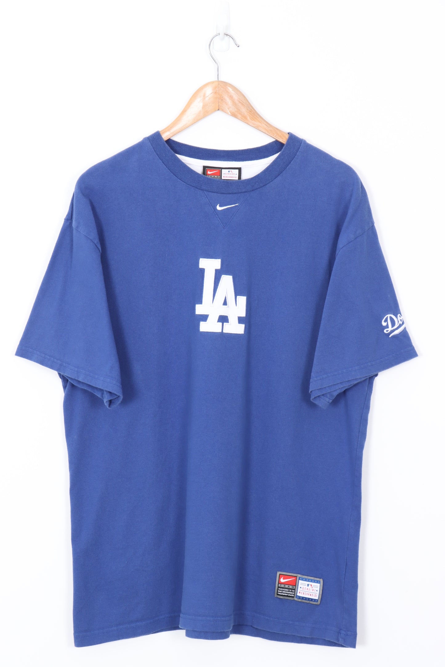 NIKE Centre Swoosh LA Dodgers Embroidered Baseball Tee (L)