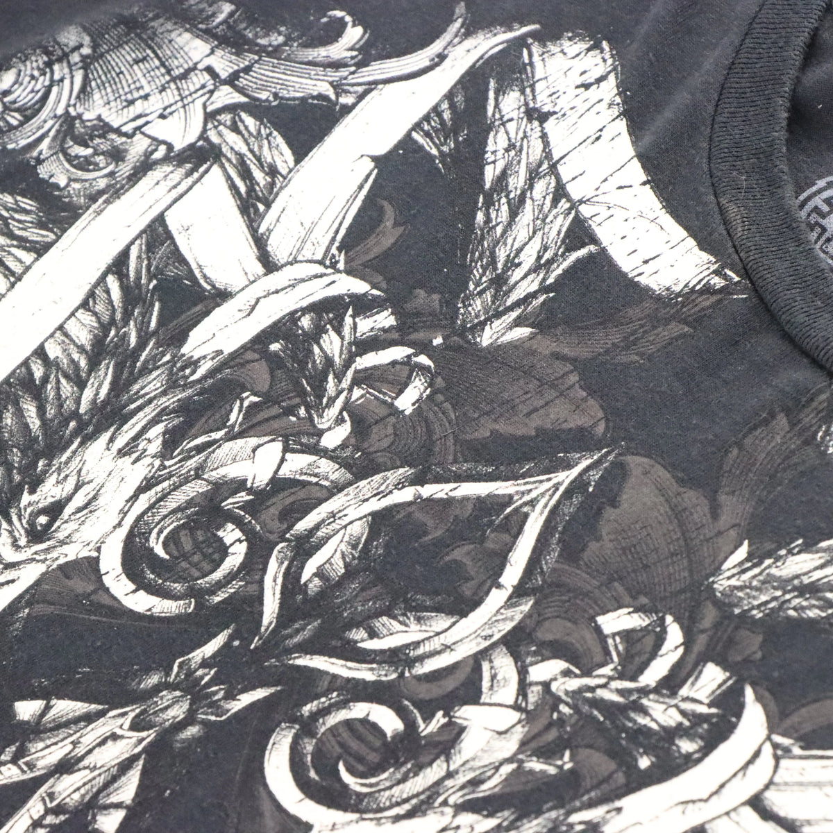 ELITE MMA Y2K Skull Wing Grunge Two Sided Vintage Black & White T-Shirt (XXL) Vintage Sole Melbourne