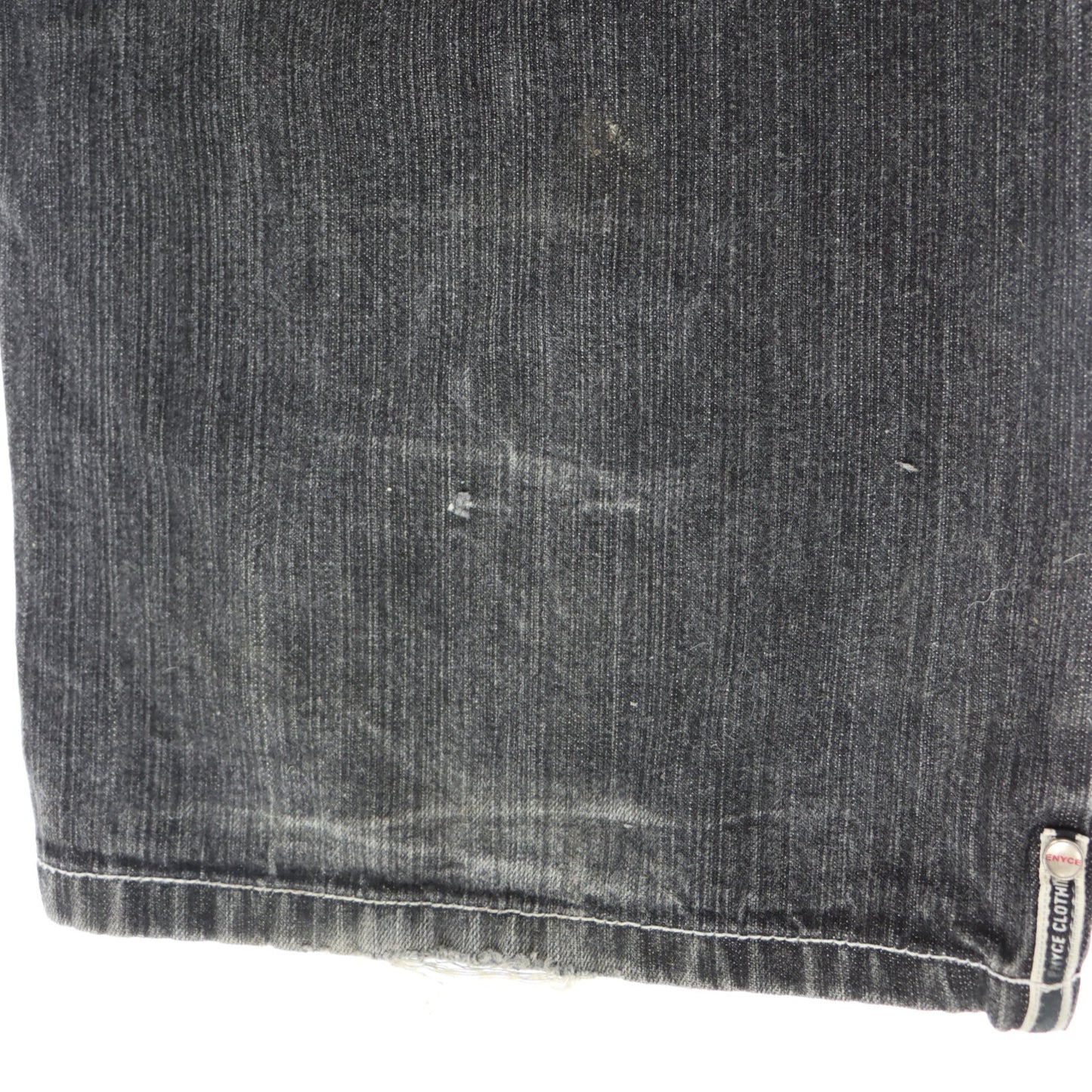 ENYCE Straight Leg Jeans with Yellow Logo Embroidered Pocket (40)