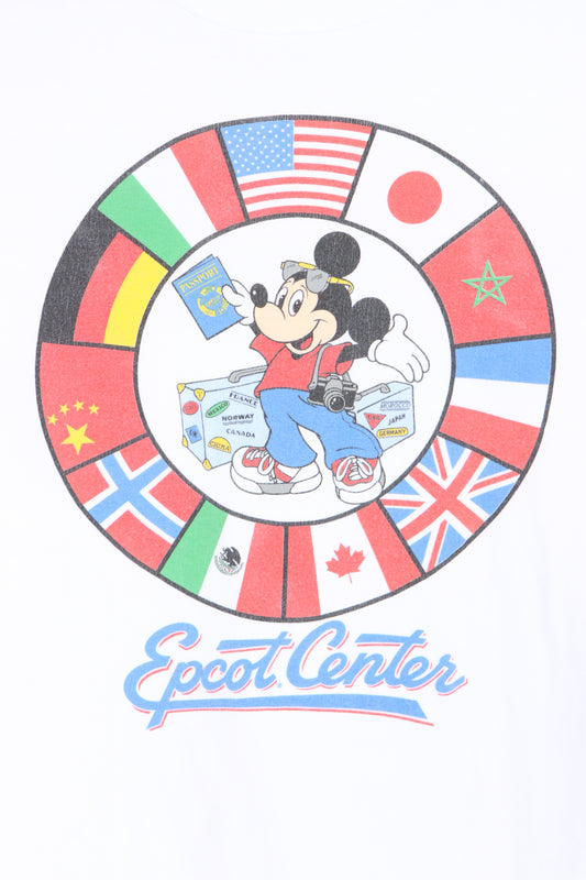 DISNEY Epcot Mickey Mouse Single Stitch T-Shirt USA Made (M-L)