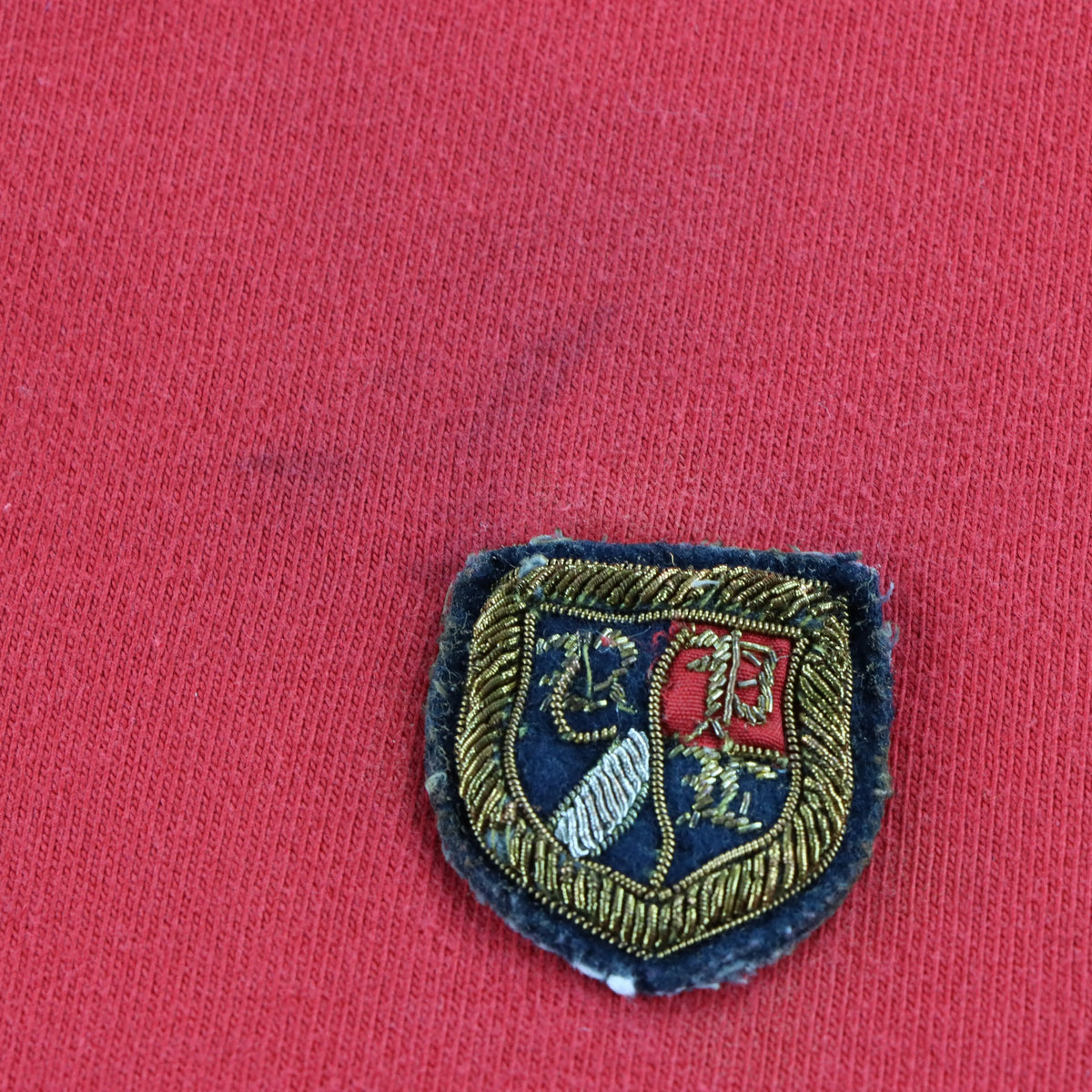 RALPH LAUREN POLO Shield Crest Logo Patch Red Rugby Jumper (L-XL) Vintage Sole Melbourne