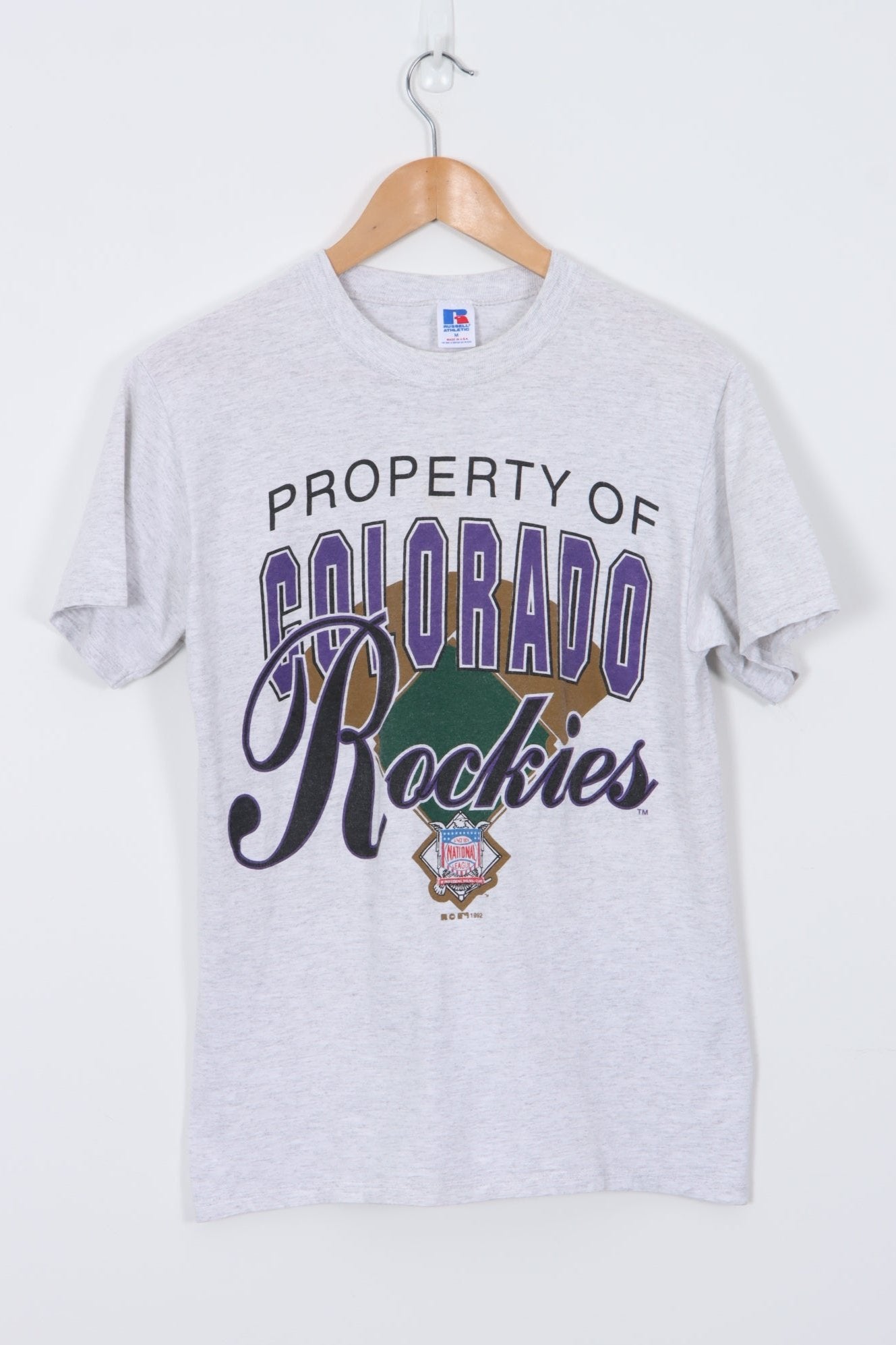 1992 MLB Denver Colorado Rockies Baseball Tee USA Made (S)