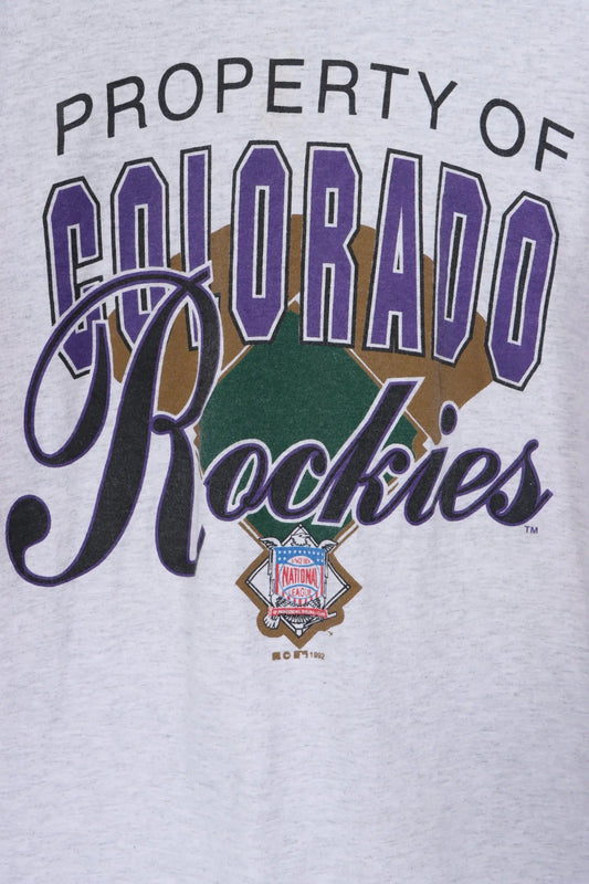 1992 MLB Denver Colorado Rockies Baseball Tee USA Made (S) Vintage Sole Melbourne