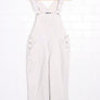 Long White Cotton Workwear Overalls (S)