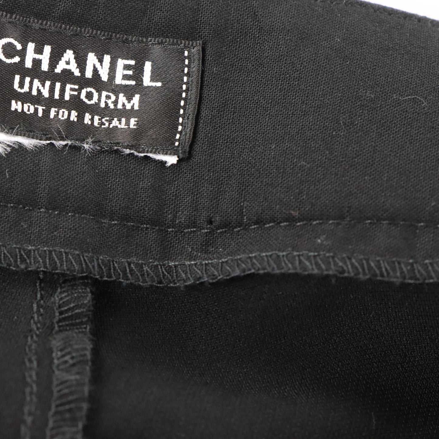 CHANEL Black 'CC' Logo Button Straight Leg Pants (Women's 10) Vintage Sole Melbourne