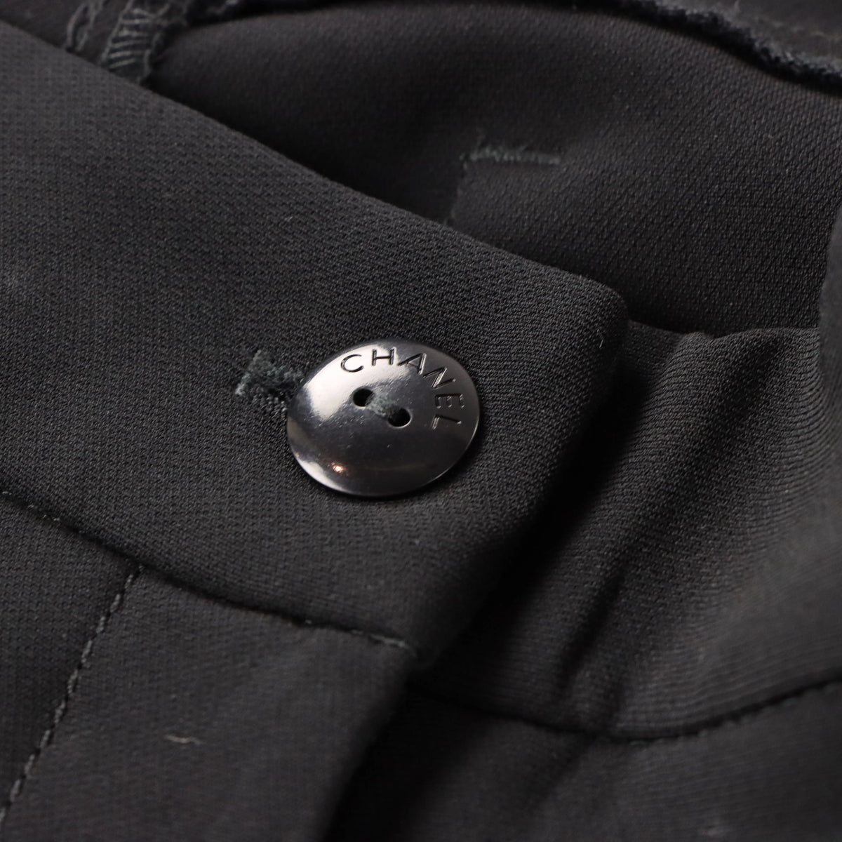 CHANEL Black 'CC' Logo Button Straight Leg Pants (Women's 10) Vintage Sole Melbourne