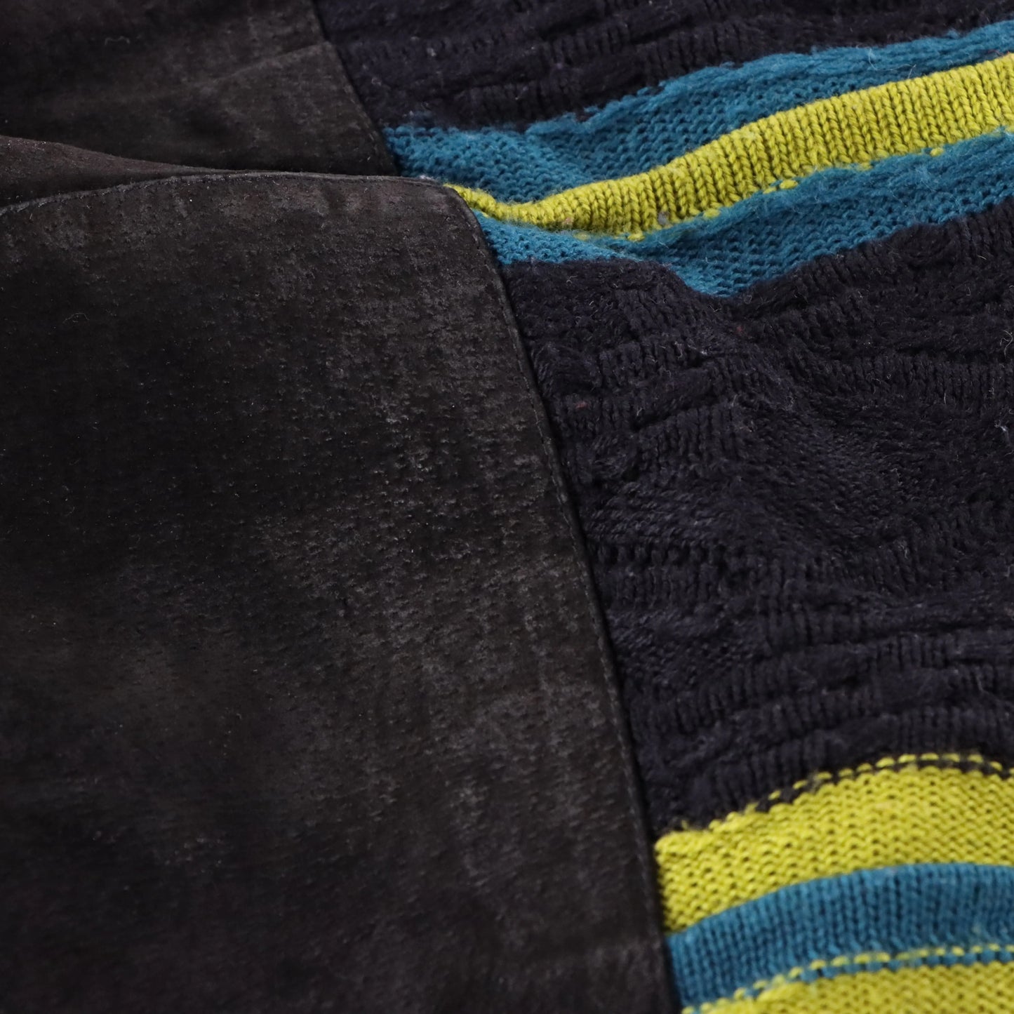 Vintage SAXONY Genuine Leather Suede Coogi Style Knit Jacket (XXL) Vintage Sole Melbourne