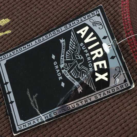 Y2K AVIREX Gold Eagle New With Tags Waffle Long Sleeve T-Shirt (3XL-4XL)