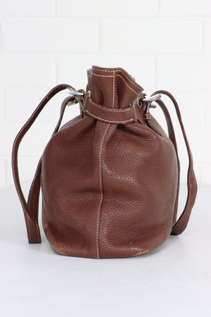 PRADA 'Vitello Daino' Tote Brown Leather Bag Italy Made