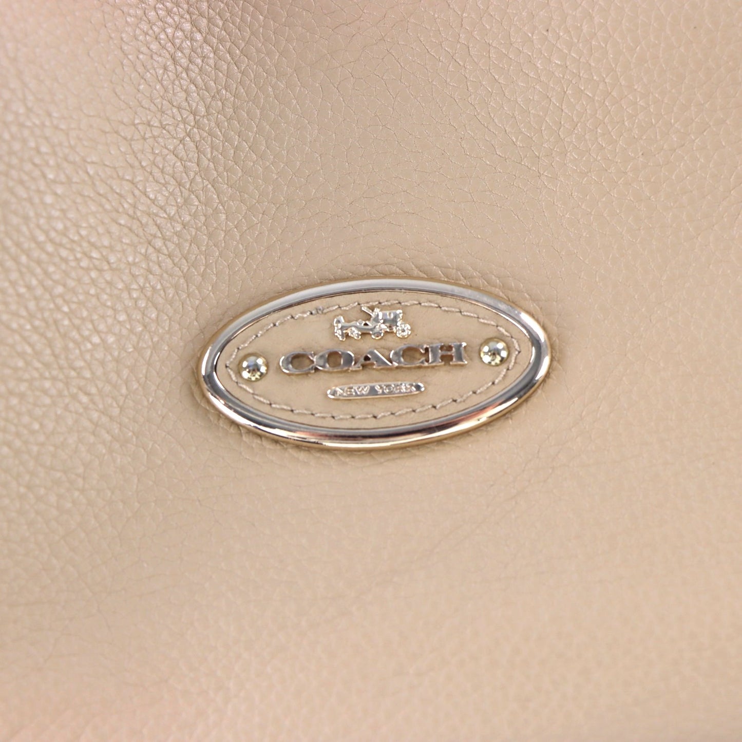 COACH 'Edie' 33547 Beige Leather Hobo Bag