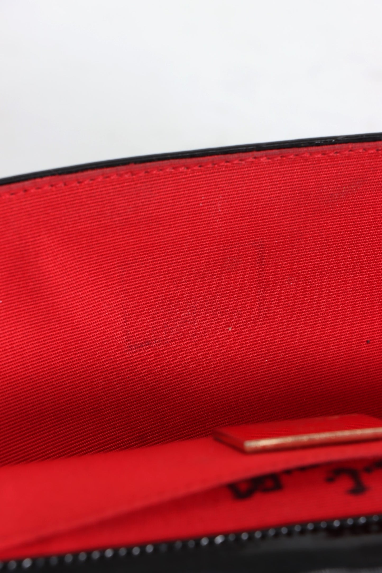 CHRISTIAN LOUBOUTIN Black Patent Leather 'Pigalle' Spike Clutch France Made