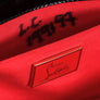 CHRISTIAN LOUBOUTIN Black Patent Leather 'Pigalle' Spike Clutch France Made
