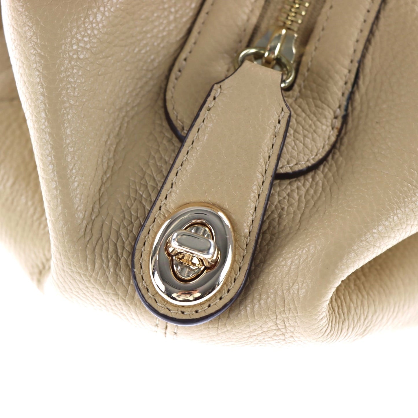 COACH 'Edie' 33547 Beige Leather Hobo Bag