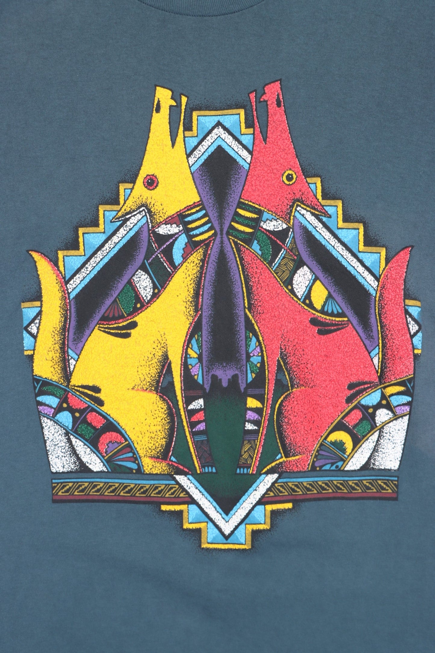 North Carolina Howling Cayotes Texture Print Single Stitch T-Shirt (M) - Vintage Sole Melbourne