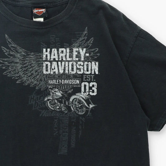 HARLEY DAVIDSON Las Vegas Nevada Skull and Wings T-Shirt (XL) Vintage Sole Melbourne