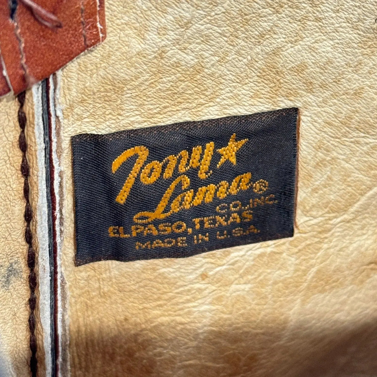 TONY LAMA Embroidered USA Made Tan Leather Western Cowboy Boots (17 B) - Vintage Sole Melbourne