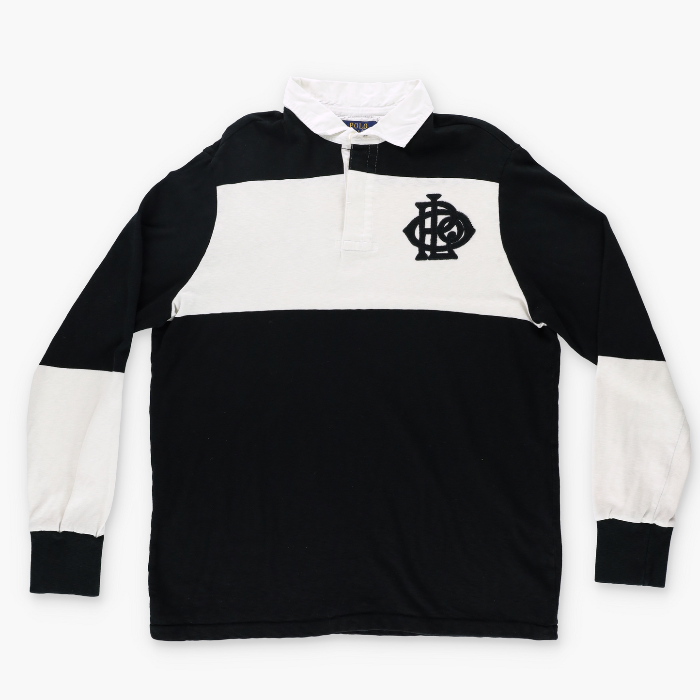 RALPH LAUREN POLO Collared Striped Rugby Jumper (XL)