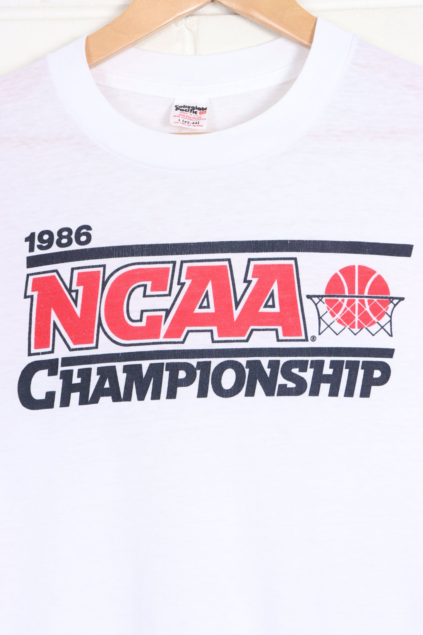 Vintage 1986 NCAA Basketball Championship Single Stitch Tee USA Made (S) - Vintage Sole Melbourne