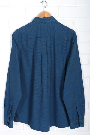 L.L. BEAN Blue Houndstooth Button Up Shacket Shirt (L)
