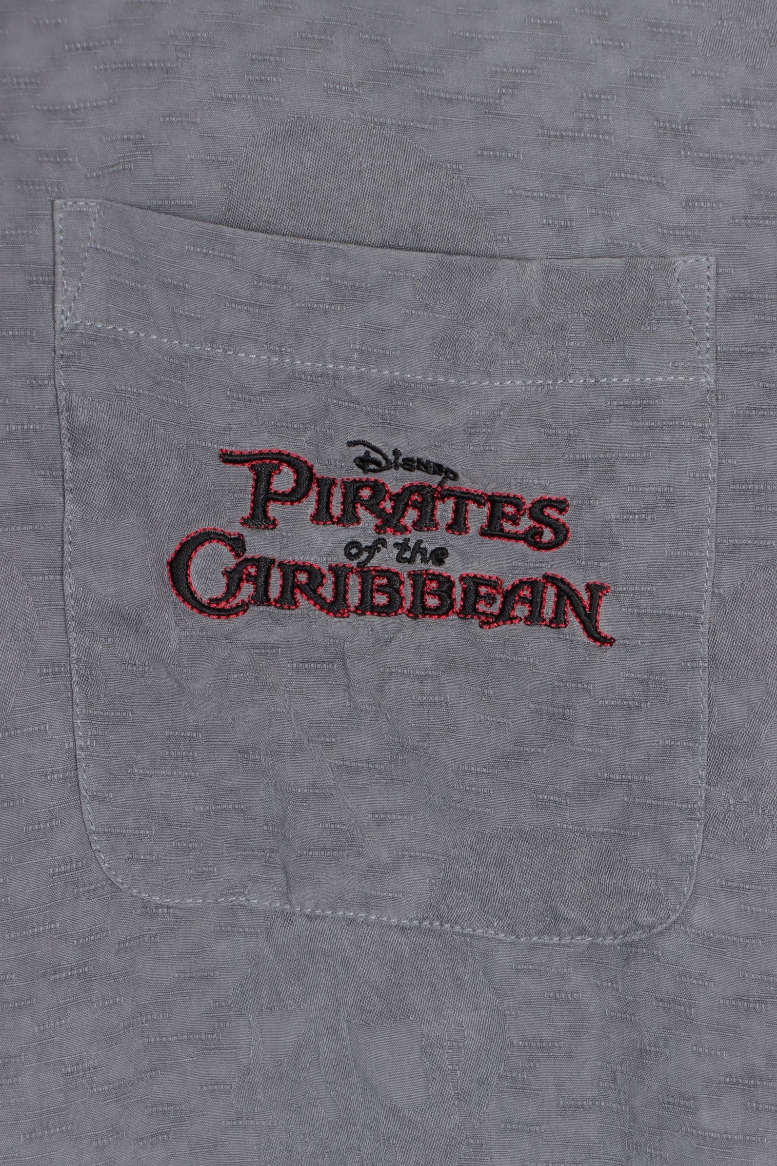 DISNEY Disneyland Pirates of the Caribbean Embroidered Silk Shirt (M-L) - Vintage Sole Melbourne