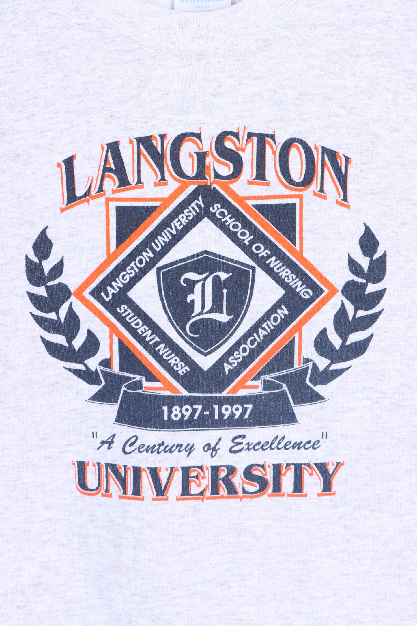 Langston University 1997 "Century of Excellence" Logo Sweatshirt (L) - Vintage Sole Melbourne