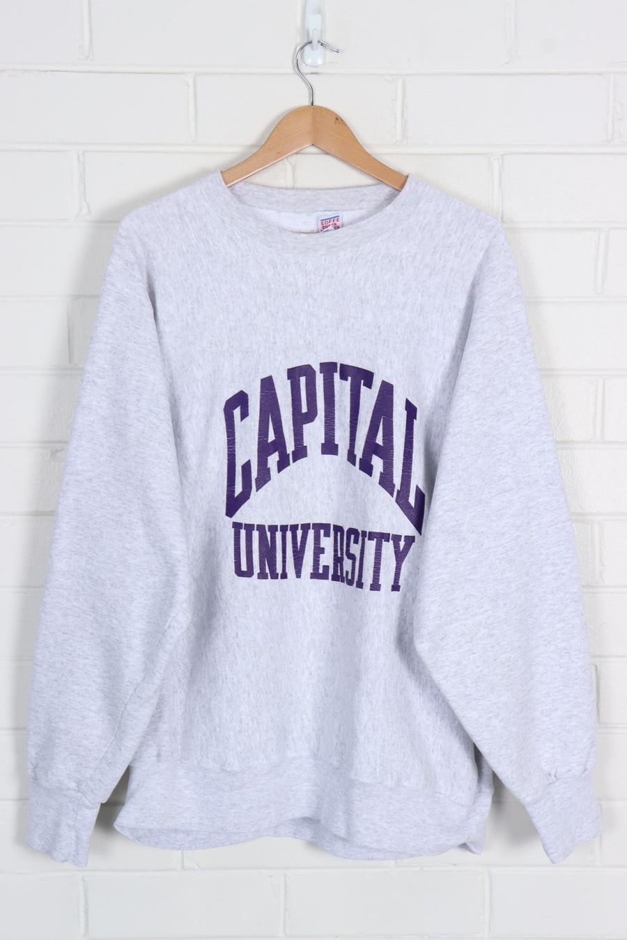 Capital University Ohio Grey Marle Reverse Weave Sweatshirt USA Made (XL)