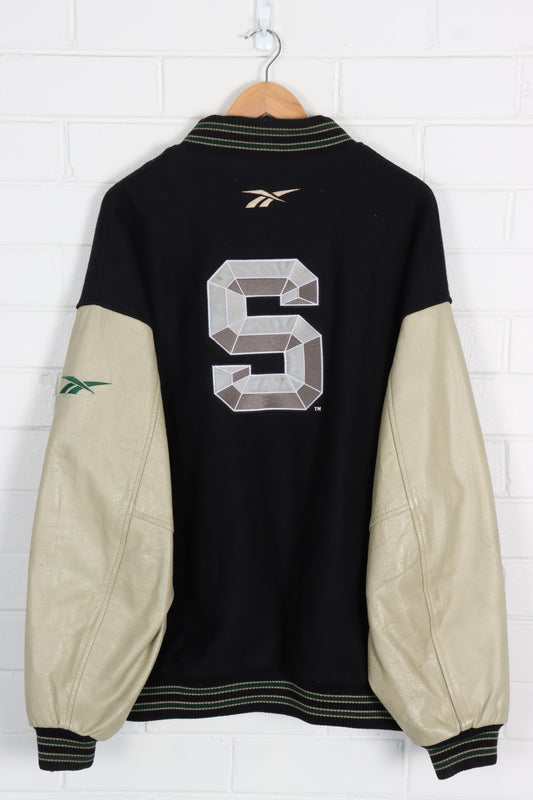 REEBOK Michigan State Spartans Wool & Leather Canadian Made Varsity Jacket (XXL) - Vintage Sole Melbourne