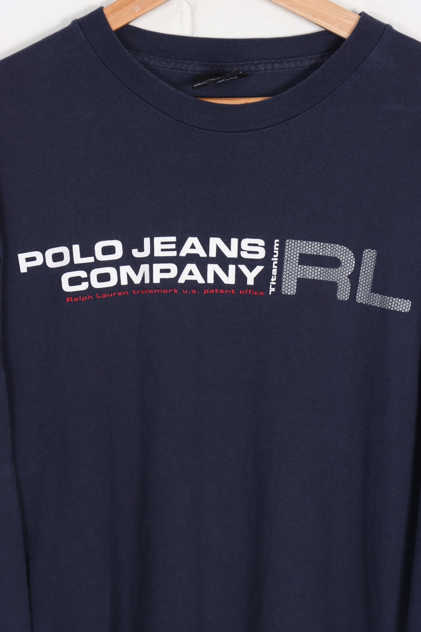 POLO JEANS RALPH LAUREN Titanium USA Made Long Sleeve T-Shirt (XL) - Vintage Sole Melbourne